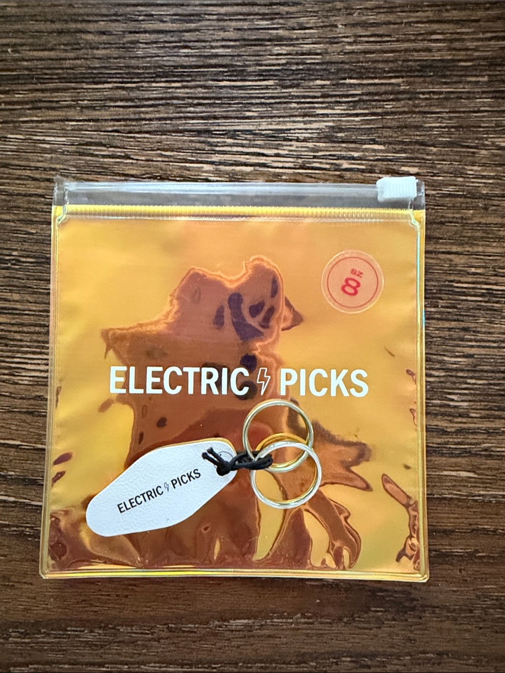 Electric Picks - 2 Silver Rings - Size 8